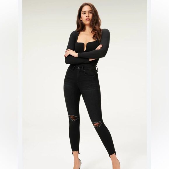 Good American Denim - GOOD AMERICAN Good Legs Crop Raw Step Hem Jeans